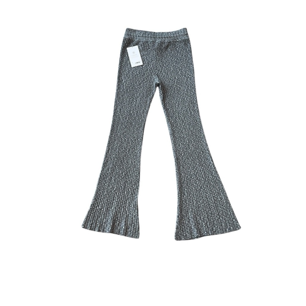 Athleta Revolve Pant Gray Heathered Ribbed Flare Leg Size M NWT - Picture 5 of 9